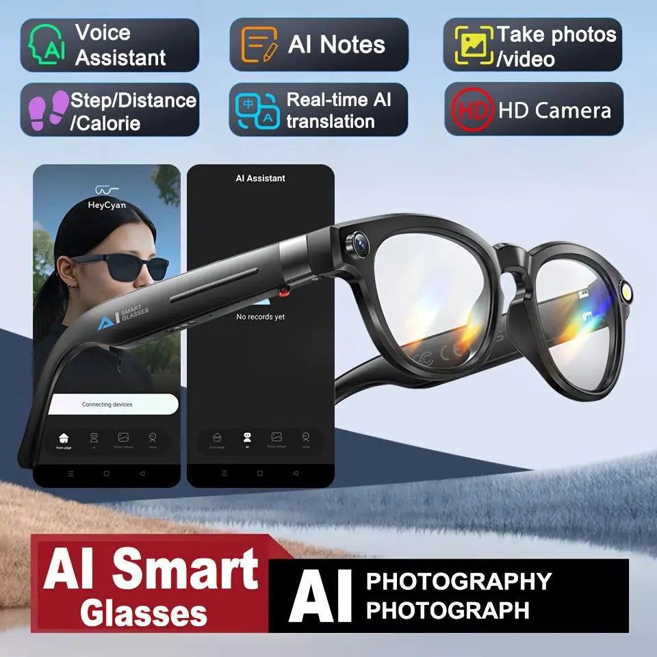 Gafas Inteligentes SHEMOS con Cámara HD AI Dropshipman