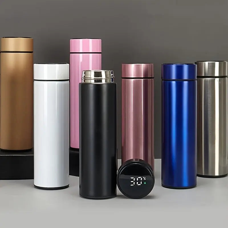 Botella con pantalla LED inteligente de acero inoxidable, termo portátil Dropshipman
