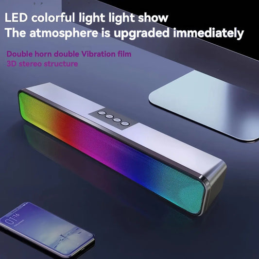 Altavoz portátil con luces RGB, USB y subwoofer incorporado Dropshipman