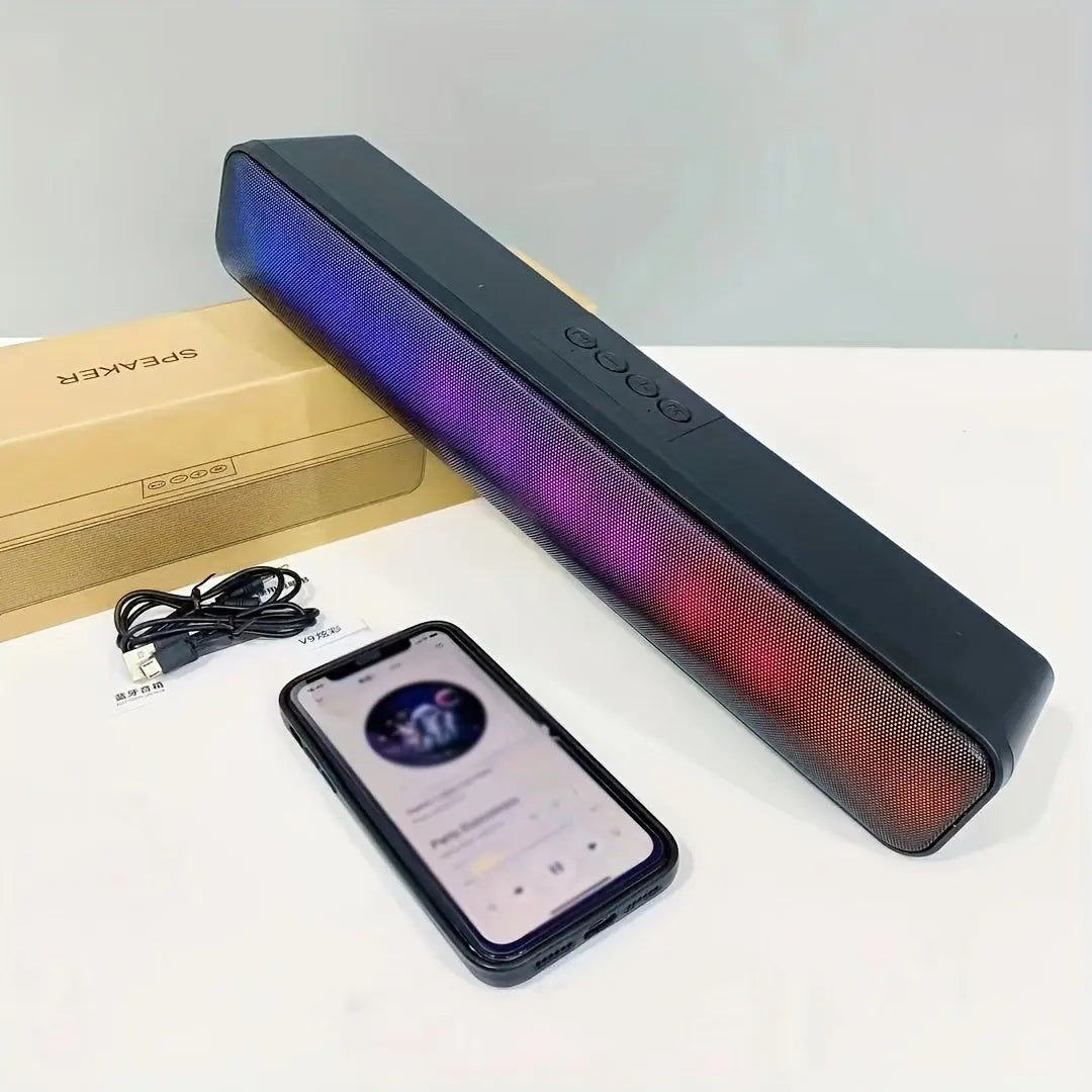 Altavoz portátil con luces RGB, USB y subwoofer incorporado Dropshipman