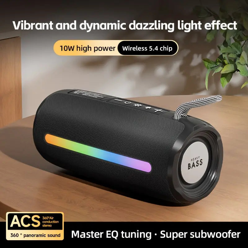 Subwoofer estéreo portátil – Altavoz inalámbrico con luces LED RGB Dropshipman