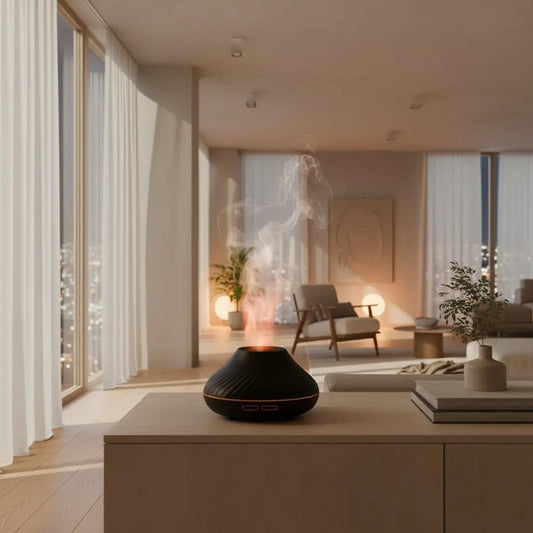 Humidificador de aromaterapia con luz de fuego Dropshipman