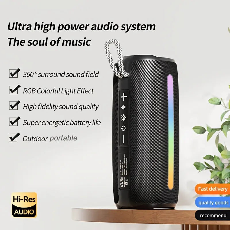 Subwoofer estéreo portátil – Altavoz inalámbrico con luces LED RGB Dropshipman