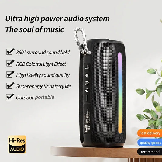 Subwoofer estéreo portátil – Altavoz inalámbrico con luces LED RGB Dropshipman